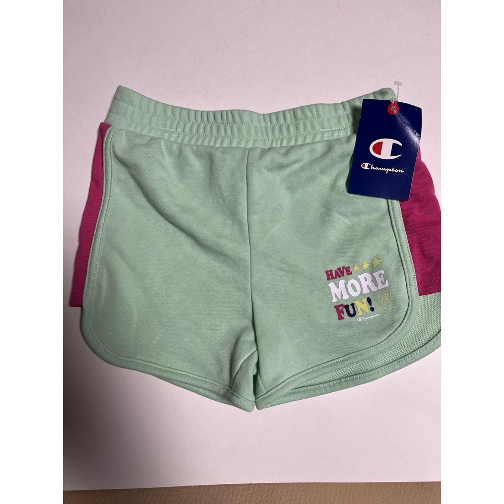 Champion Girls Shorts Size 6 Line Green Hot Pink NEW